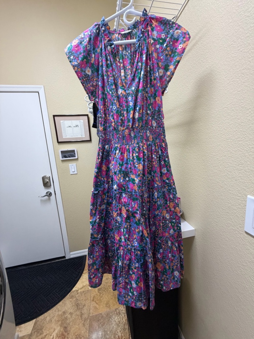 Rails Floral Midi Dress in Pink and Purple